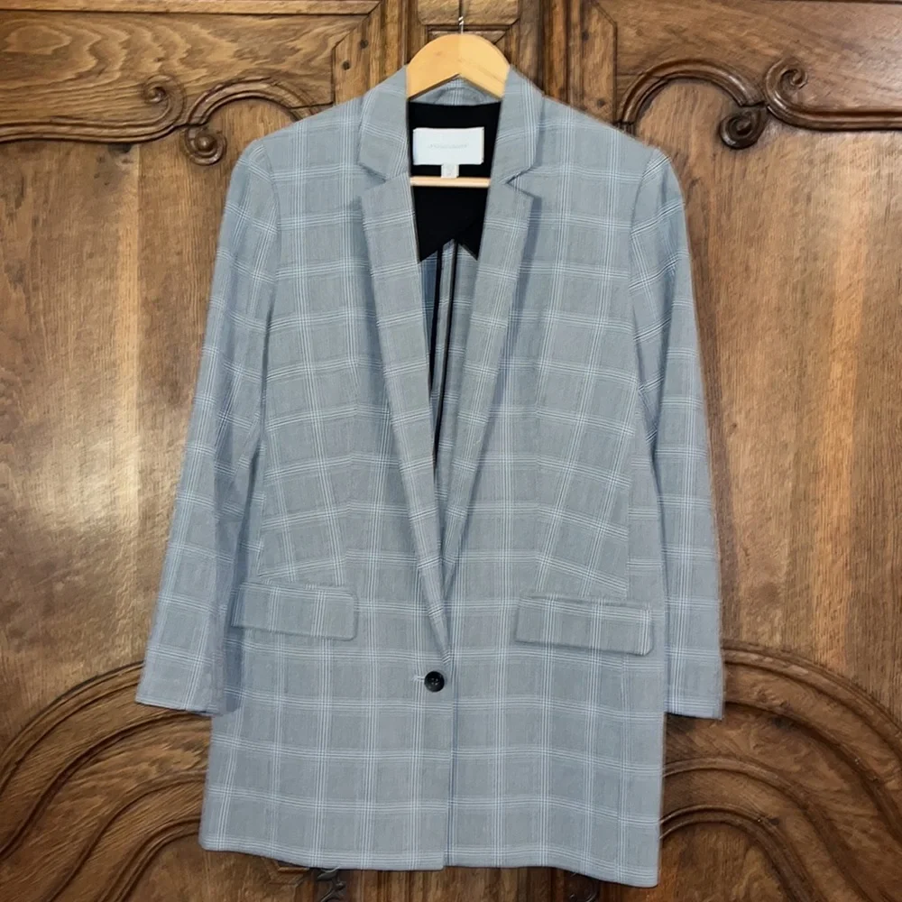 Brochu Walker Plaid Boyfriend Blazer